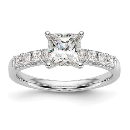 14K White Gold Simulated Diamond Engagement Ring