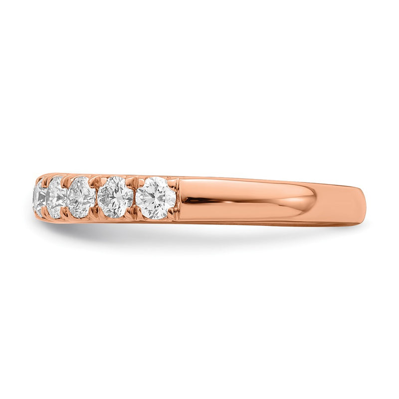 True Origin 14K Rose Gold 7/8 carat Lab Grown Diamond VS+ F+ Complete Wedding Band Ring