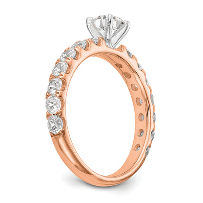 14K Rose Gold True Origin 1/2 Carat Lab Grown Diamond Vs D E F Semi Mount Peg Set Ring