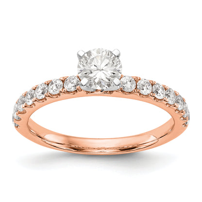 14K Rose Gold True Origin 1/2 Carat Lab Grown Diamond Vs D E F Semi Mount Peg Set Ring