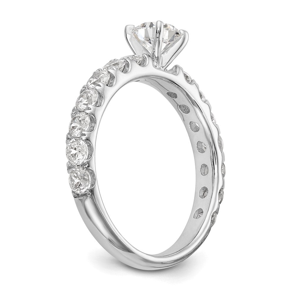 True Origin 14K White Gold 1/2 carat Lab Grown Diamond VS+ F+ Semi-Mount Peg Set Engagement Ring