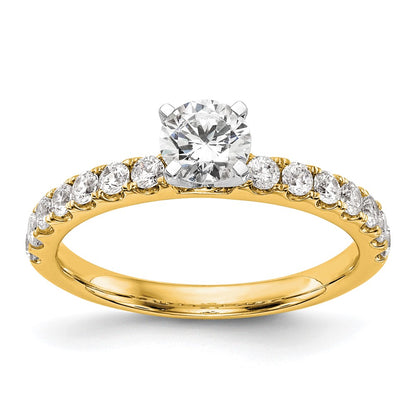 True Origin 14K Yellow Gold 1/2 carat Lab Grown Diamond VS+ F+ Semi-Mount Peg Set Engagement Ring