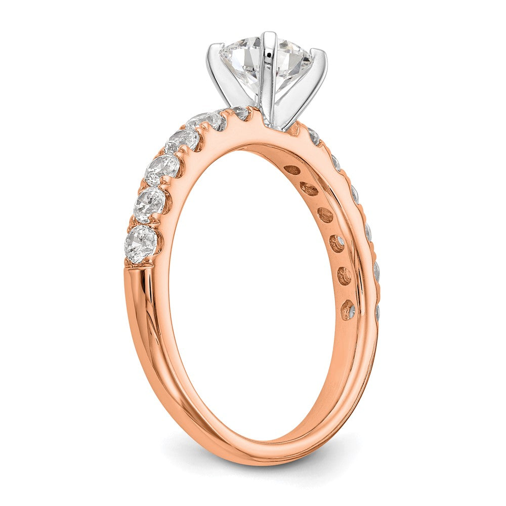 True Origin 14K Rose Gold 5/8 carat Lab Grown Diamond VS+ F+ Semi-Mount Peg Set Engagement Ring