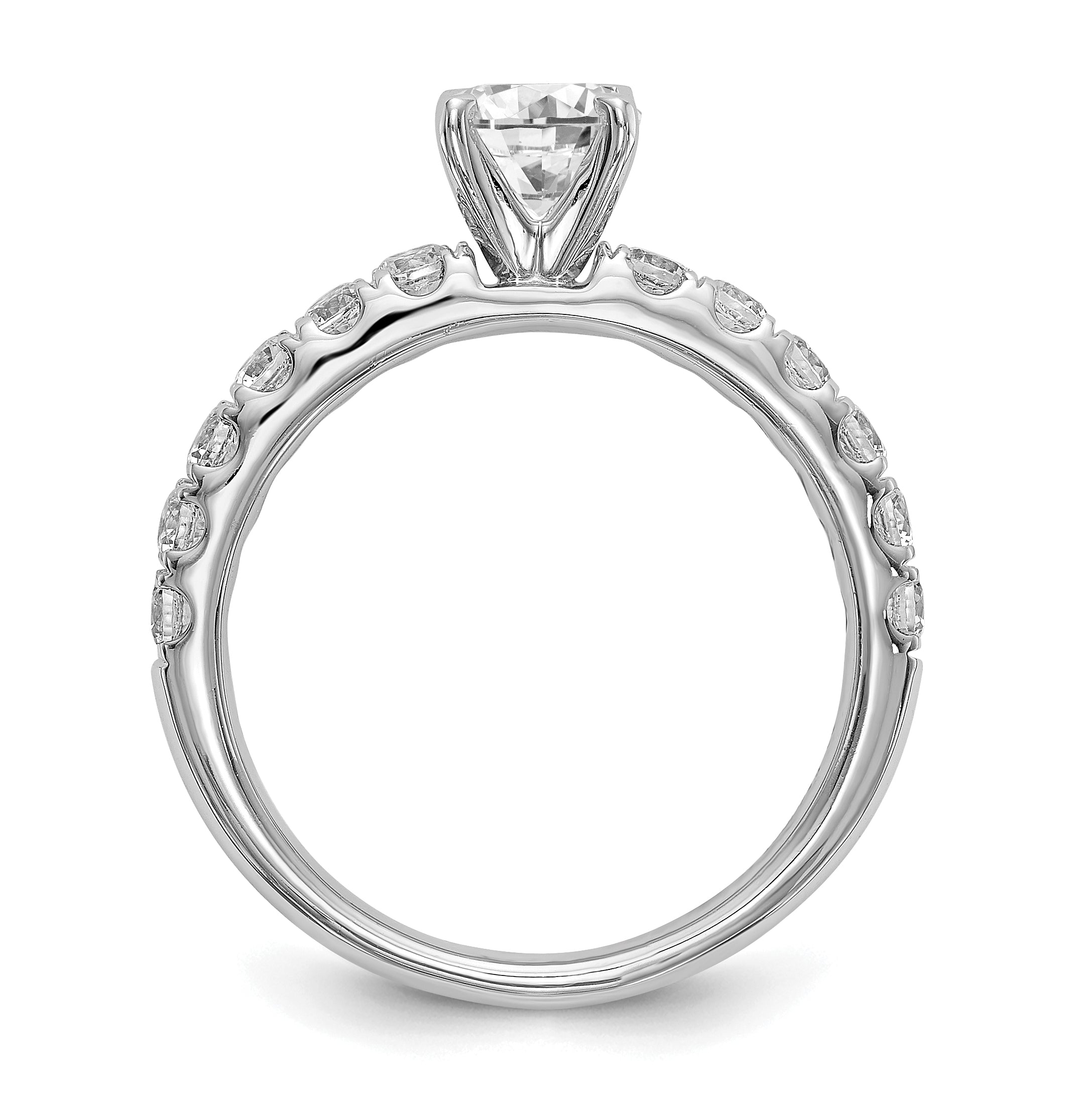 14k White Gold 5/8 Ct. Lab Grown Diamond VS/SI+ G+ Peg Set Engagement Ring