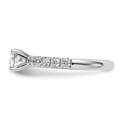 True Origin 14K White Gold 5/8 carat Lab Grown Diamond VS+ F+ Semi-Mount Peg Set Engagement Ring