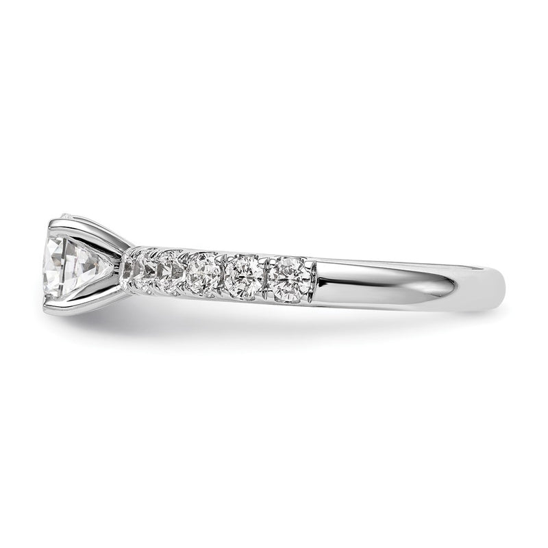 True Origin 14K White Gold 5/8 carat Lab Grown Diamond VS+ F+ Semi-Mount Peg Set Engagement Ring