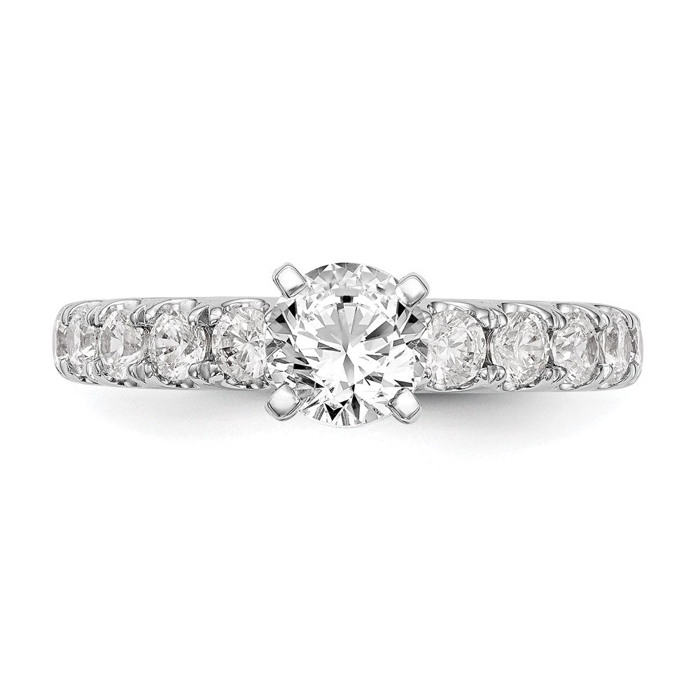 True Origin 14K White Gold 3/4 carat Lab Grown Diamond VS+ F+ Semi-Mount Peg Set Engagement Ring