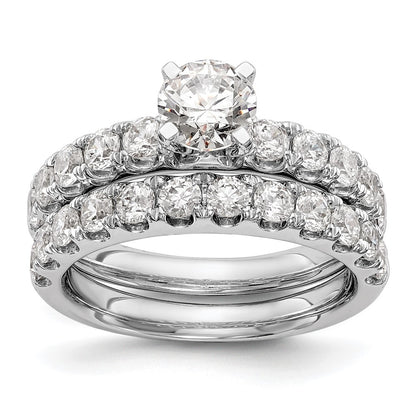 14K White Gold Peg Set 3/4 carat Diamond Semi-mount Engagement Ring