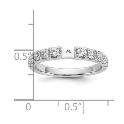 14K White Gold Peg Set 3/4 carat Diamond Semi-mount Engagement Ring