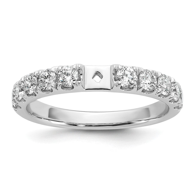 14K White Gold Peg Set 3/4 carat Diamond Semi-mount Engagement Ring