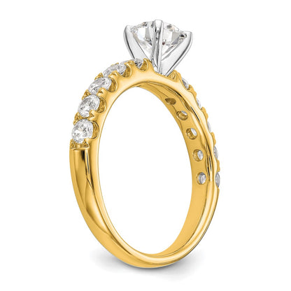 True Origin 14K Yellow Gold 3/4 carat Lab Grown Diamond VS+ F+ Semi-Mount Peg Set Engagement Ring