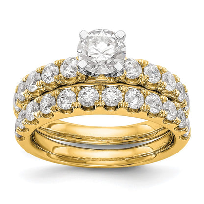 True Origin 14K Yellow Gold 3/4 carat Lab Grown Diamond VS+ F+ Semi-Mount Peg Set Engagement Ring