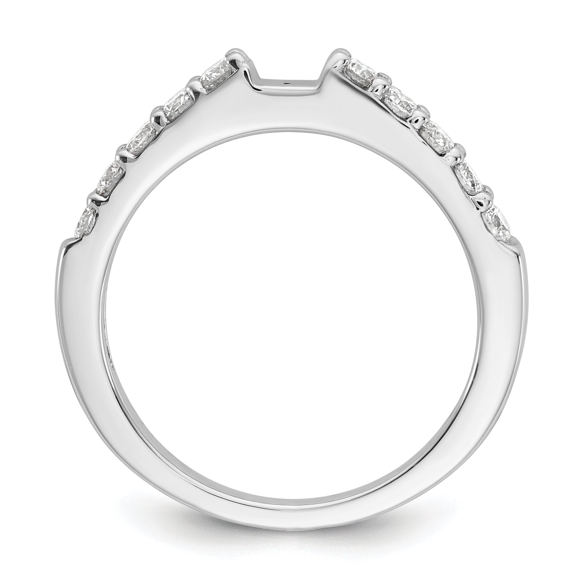 14K White Gold Peg Set 1/2 Carat Diamond Semi Mount Engagement Ring