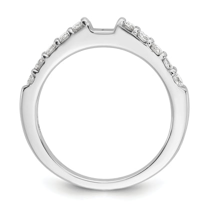 14K White Gold Peg Set 1/2 Carat Diamond Semi Mount Engagement Ring