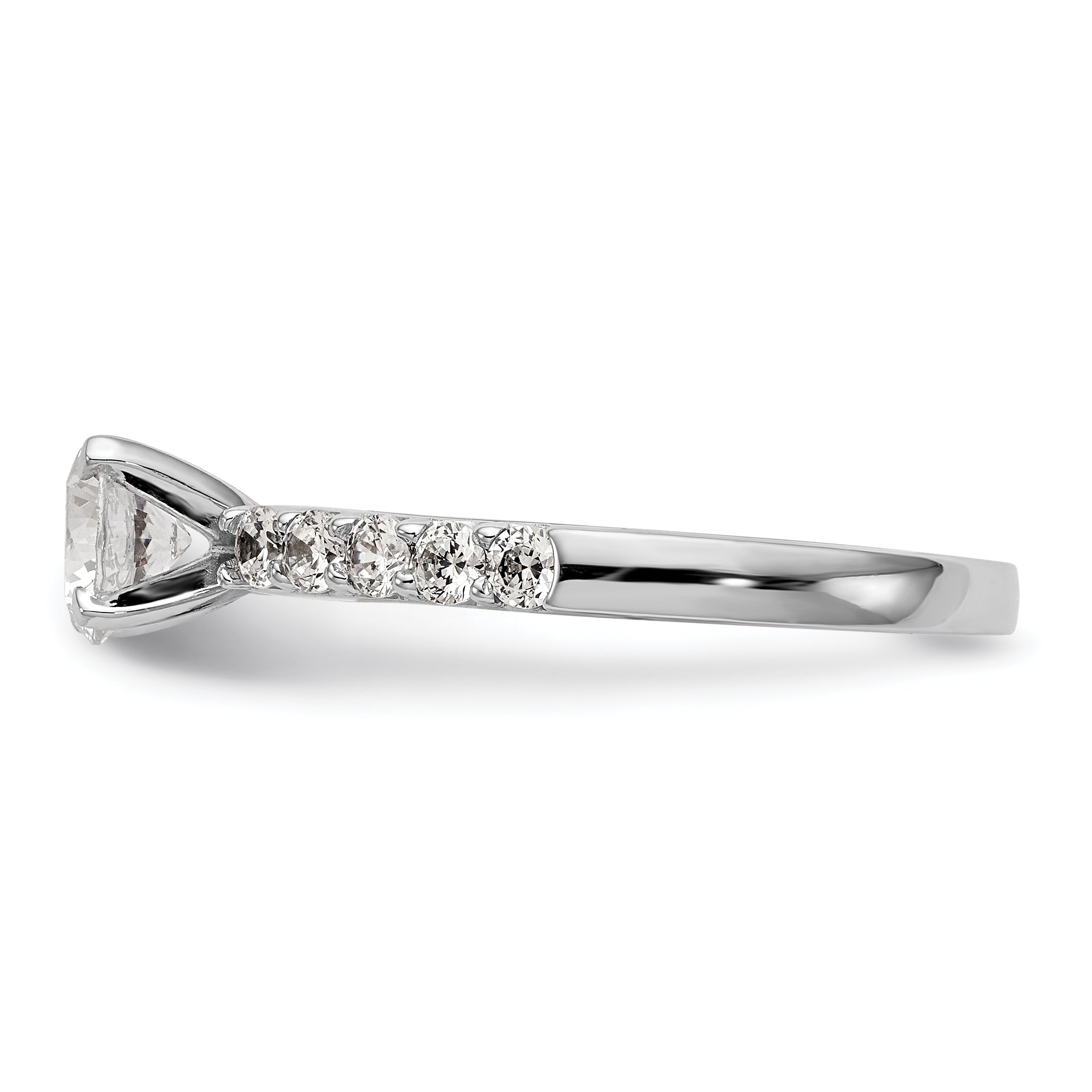 14K White Gold Peg Set 1/2 Carat Diamond Semi Mount Engagement Ring