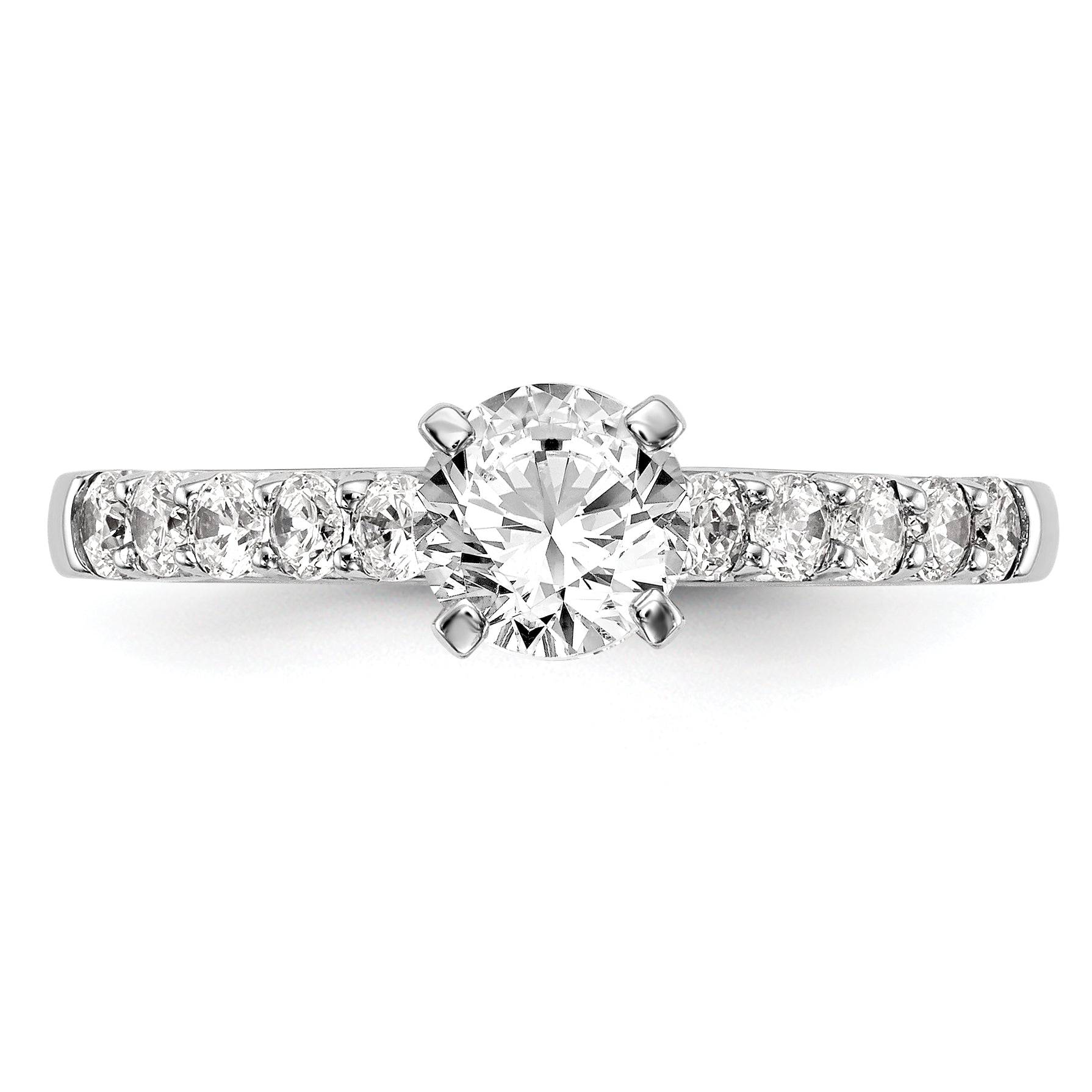 14K White Gold Peg Set 1/2 Carat Diamond Semi Mount Engagement Ring