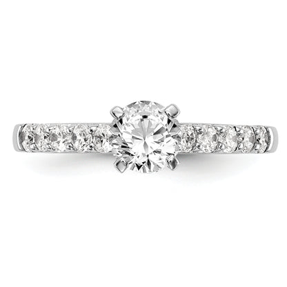 14K White Gold Peg Set 1/2 Carat Diamond Semi Mount Engagement Ring