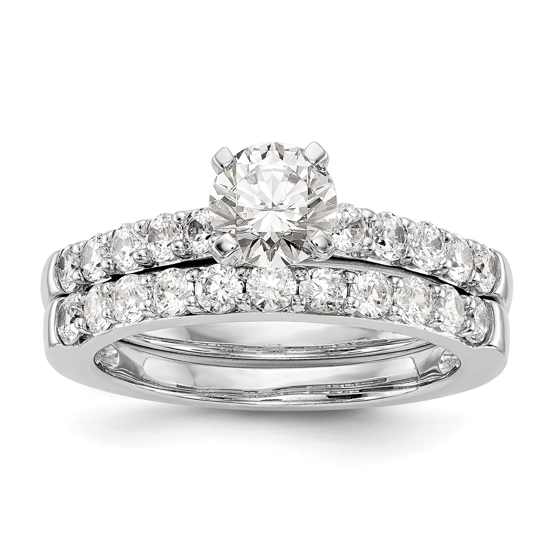 14K White Gold Peg Set 1/2 Carat Diamond Semi Mount Engagement Ring