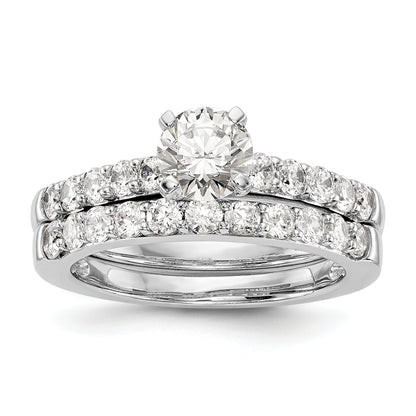 14K White Gold Peg Set 1/2 Carat Diamond Semi Mount Engagement Ring