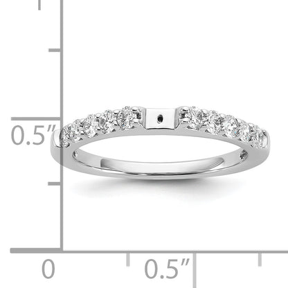 14K White Gold Peg Set 1/2 Carat Diamond Semi Mount Engagement Ring