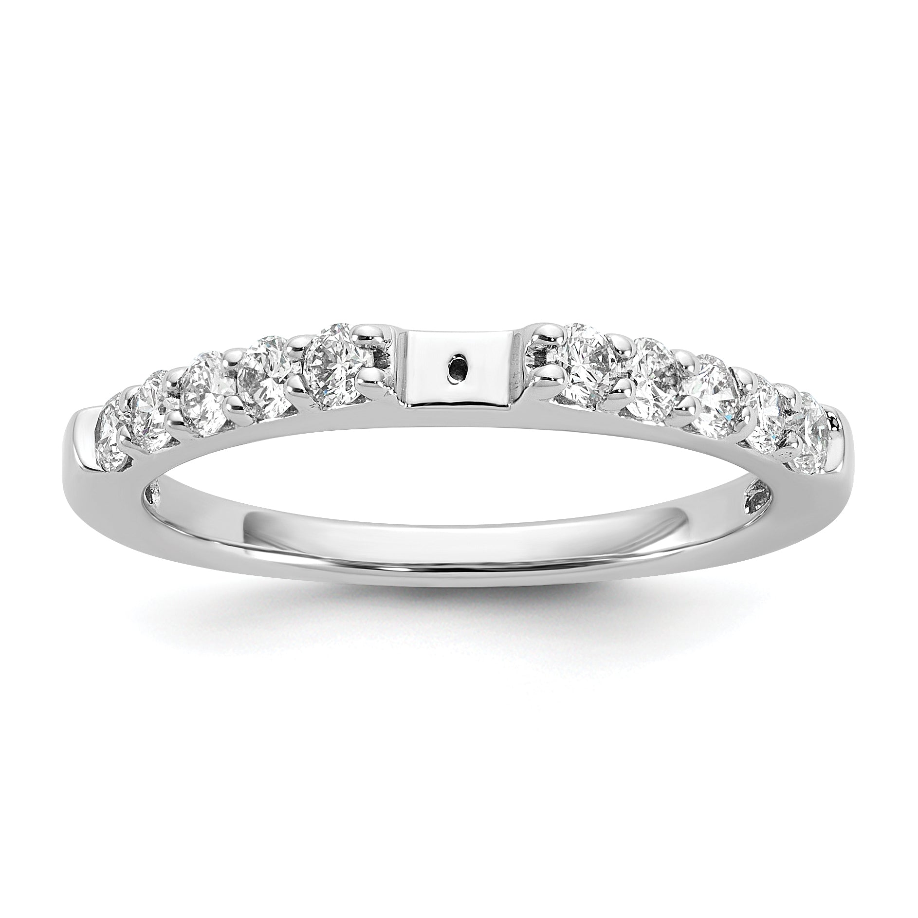 14K White Gold Peg Set 1/2 Carat Diamond Semi Mount Engagement Ring