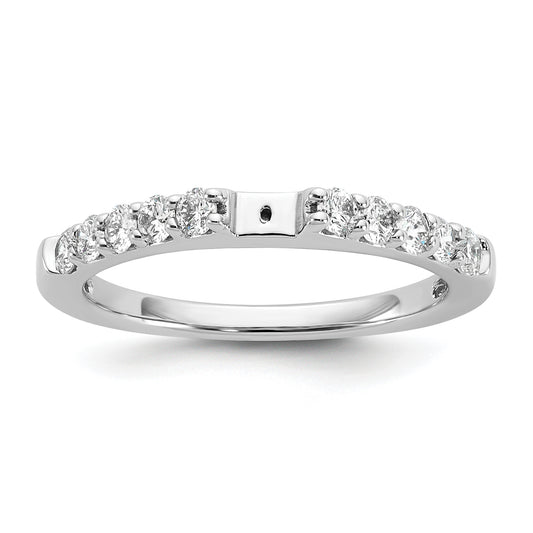 14K White Gold Peg Set 1/2 Carat Diamond Semi Mount Engagement Ring
