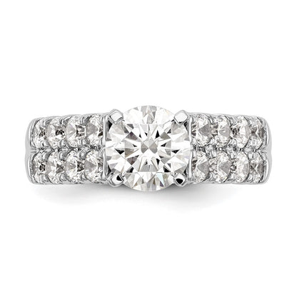 14k White Gold 1 3/8 Ct. Lab Grown Diamond VS/SI+ G+ Peg Set Engagement Ring