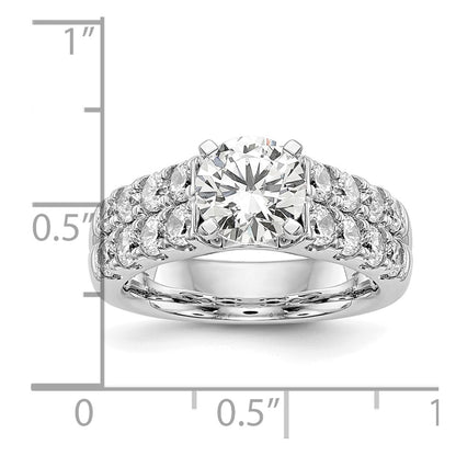 14k White Gold 1 3/8 Ct. Lab Grown Diamond VS/SI+ G+ Peg Set Engagement Ring