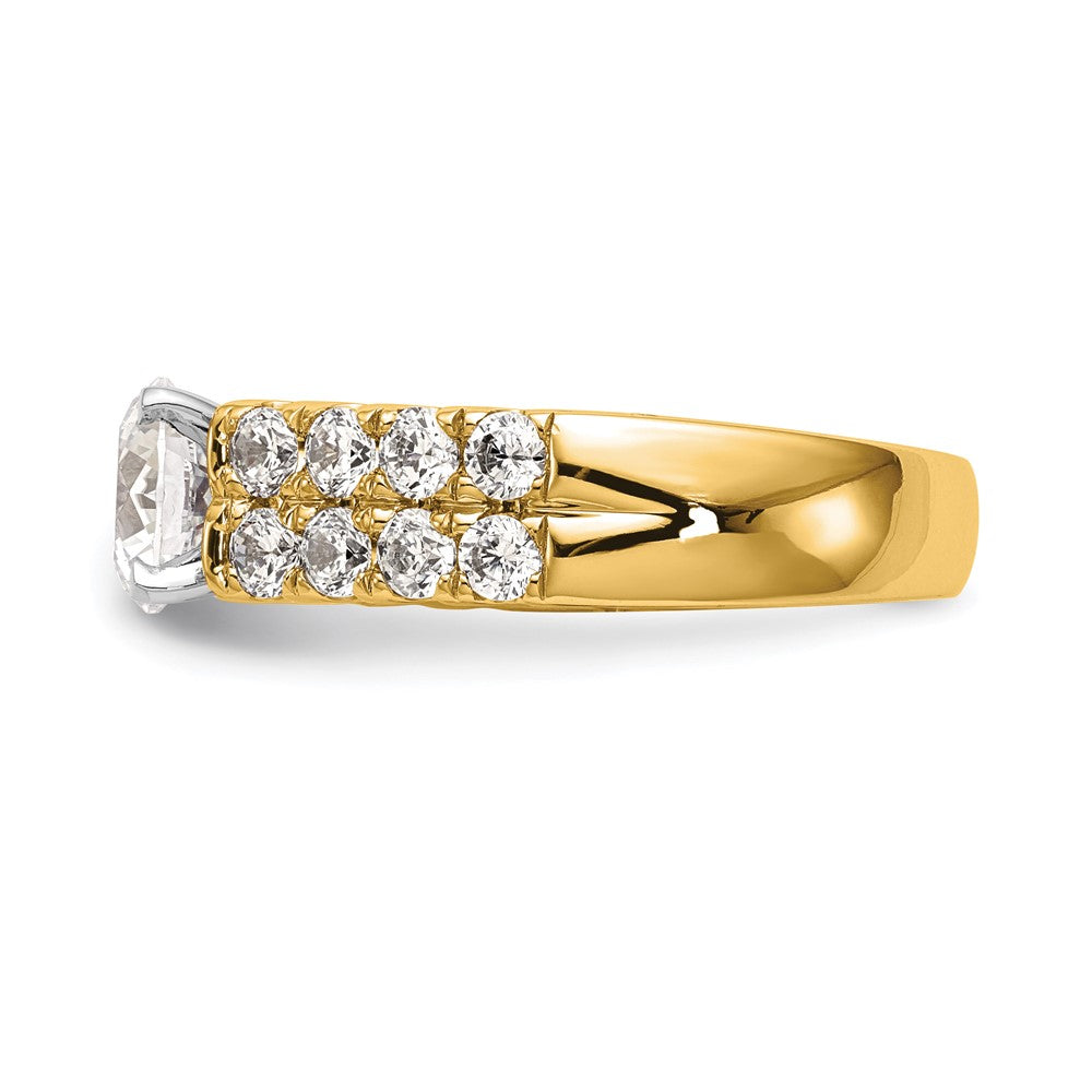 14k Yellow Gold 1 3/8 Ct. Lab Grown Diamond VS/SI+ G+ Peg Set Engagement Ring