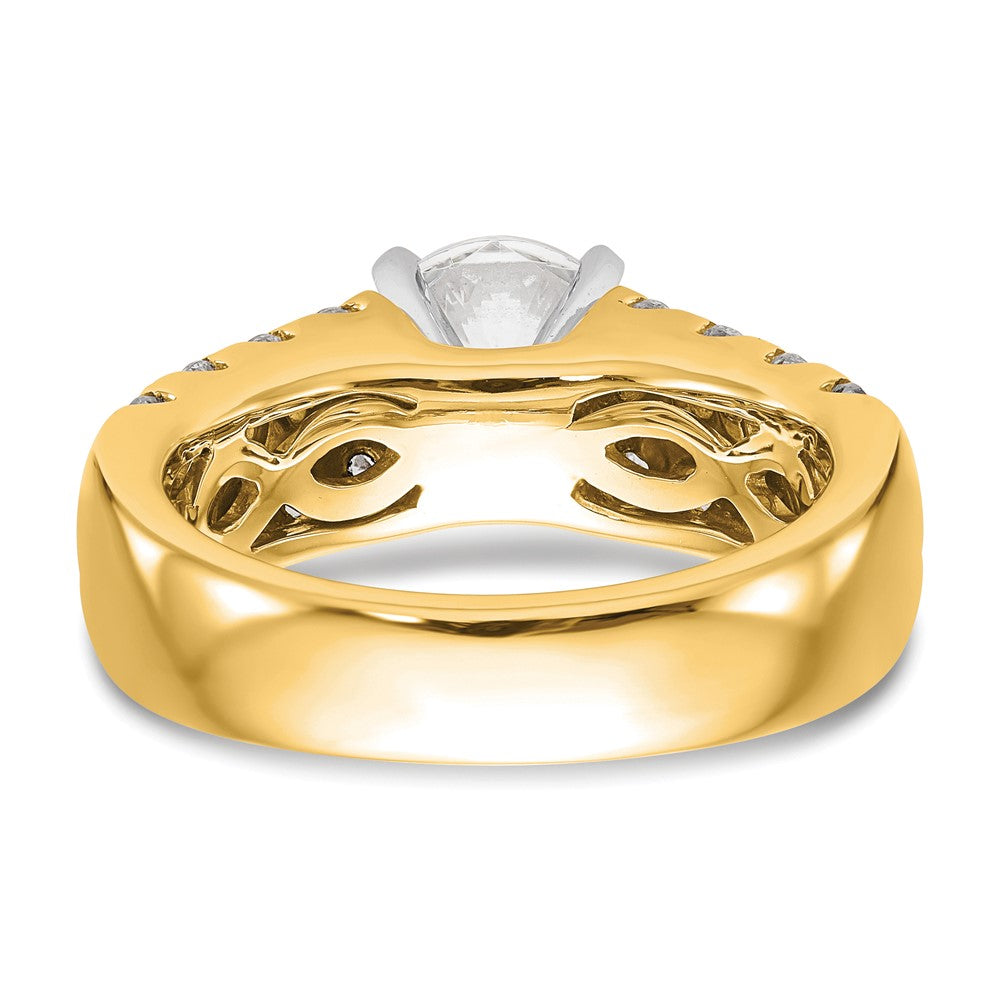 14k Yellow Gold 1 3/8 Ct. Lab Grown Diamond VS/SI+ G+ Peg Set Engagement Ring