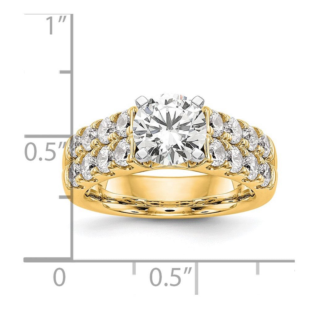 14k Yellow Gold 1 3/8 Ct. Lab Grown Diamond VS/SI+ G+ Peg Set Engagement Ring
