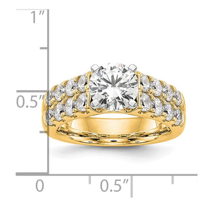 14k Yellow Gold 1 3/8 Ct. Lab Grown Diamond VS/SI+ G+ Peg Set Engagement Ring