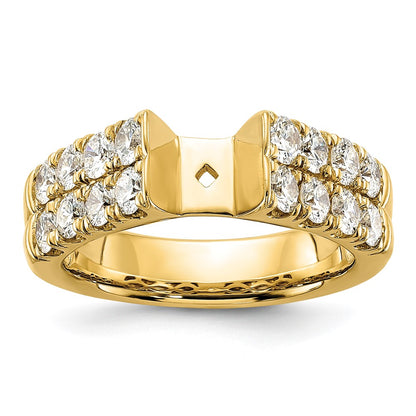 14k Yellow Gold 1 3/8 Ct. Lab Grown Diamond VS/SI+ G+ Peg Set Engagement Ring