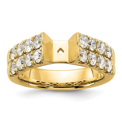14k Yellow Gold 1 3/8 Ct. Lab Grown Diamond VS/SI+ G+ Peg Set Engagement Ring