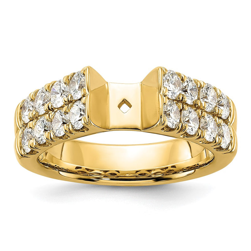 14k Yellow Gold 1 3/8 Ct. Lab Grown Diamond VS/SI+ G+ Peg Set Engagement Ring