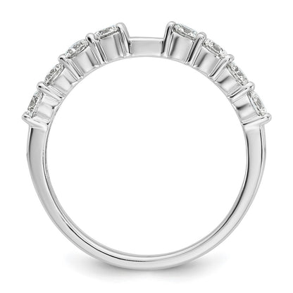 14K White Gold Peg Set 3/4 Carat Diamond Semi Mount Engagement Ring