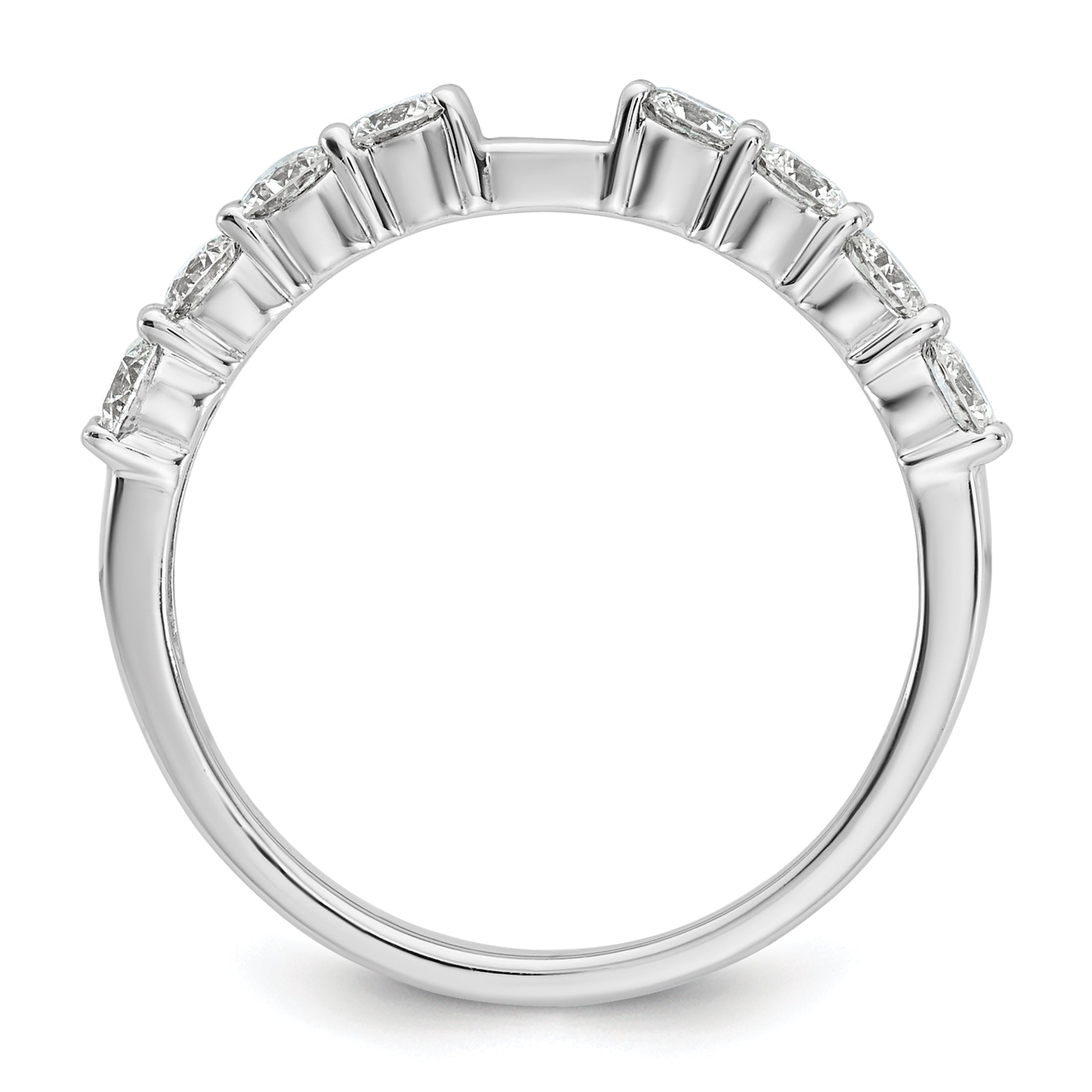 14K White Gold Peg Set 3/4 Carat Diamond Semi Mount Engagement Ring