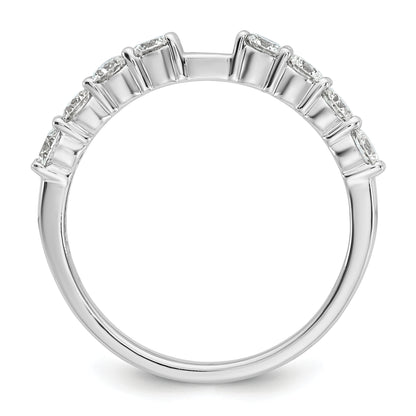 14K White Gold Peg Set 3/4 Carat Diamond Semi Mount Engagement Ring