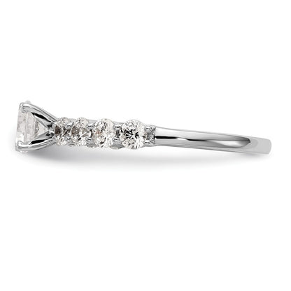 14K White Gold Peg Set 3/4 Carat Diamond Semi Mount Engagement Ring
