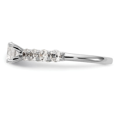 14K White Gold Peg Set 3/4 Carat Diamond Semi Mount Engagement Ring