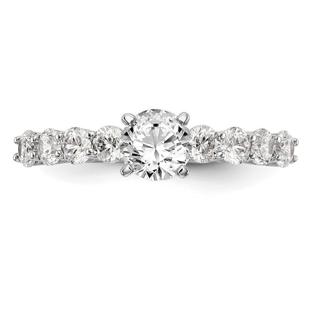 14K White Gold Peg Set 3/4 Carat Diamond Semi Mount Engagement Ring
