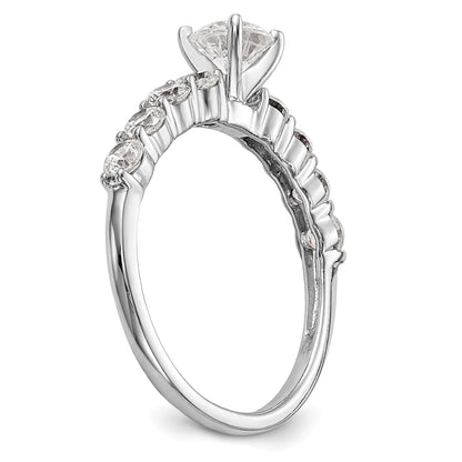 14K White Gold Peg Set 3/4 Carat Diamond Semi Mount Engagement Ring