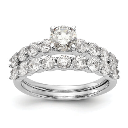 14K White Gold Peg Set 3/4 Carat Diamond Semi Mount Engagement Ring