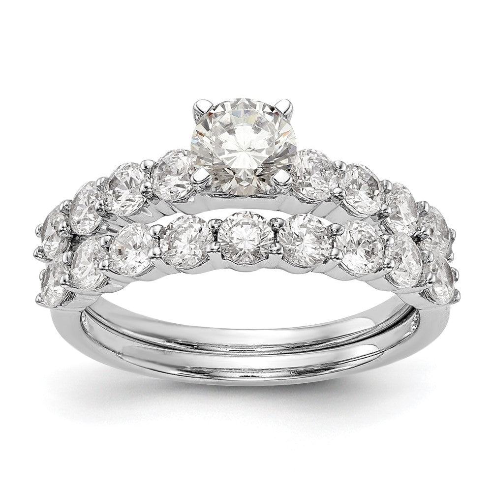 14K White Gold Peg Set 3/4 Carat Diamond Semi Mount Engagement Ring