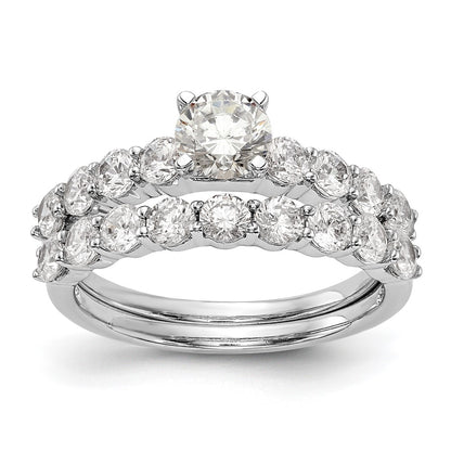 14K White Gold Peg Set 3/4 Carat Diamond Semi Mount Engagement Ring