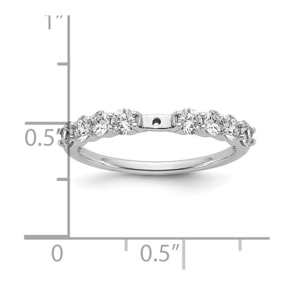14K White Gold Peg Set 3/4 Carat Diamond Semi Mount Engagement Ring