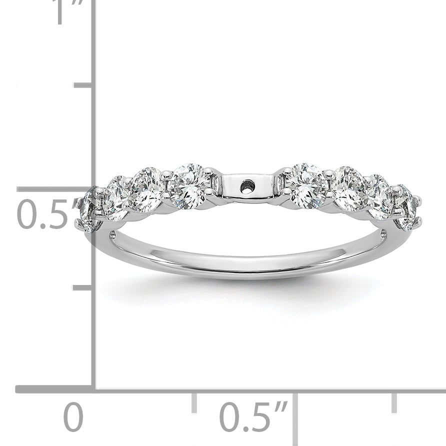14K White Gold Peg Set 3/4 Carat Diamond Semi Mount Engagement Ring