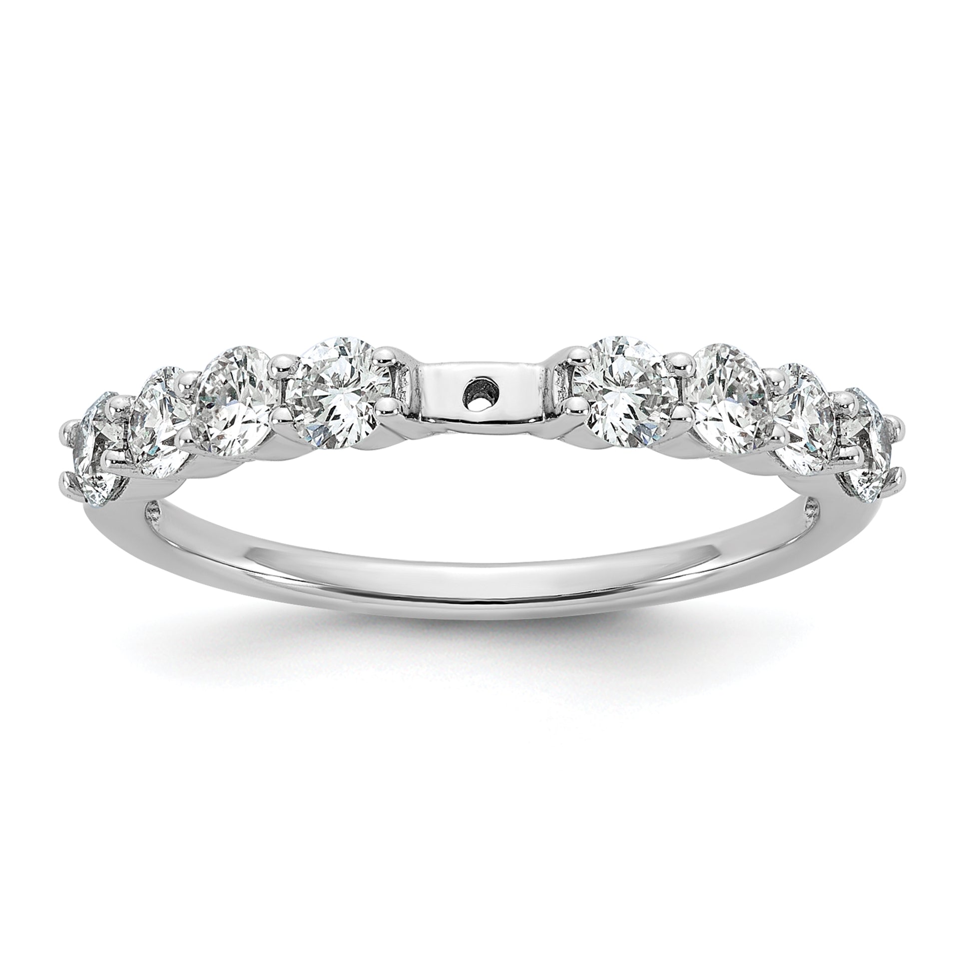 14K White Gold Peg Set 3/4 Carat Diamond Semi Mount Engagement Ring
