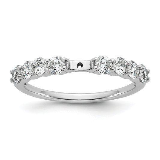 14K White Gold Peg Set 3/4 Carat Diamond Semi Mount Engagement Ring