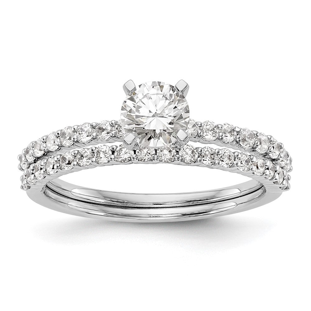 14K White Gold Peg Set 1/5 Carat Diamond Semi Mount Engagement Ring